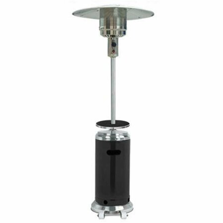 GARDENCONTROL 87 in. Tall Stainless Steel- Black Patio Heater With Table GA195443